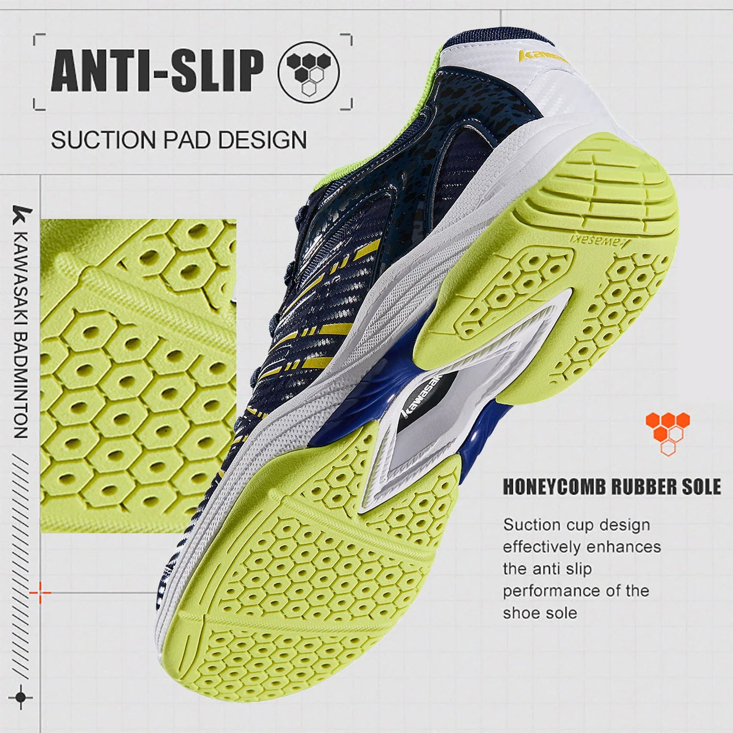 Kawasaki Badminton Shoes For Men 2025 NEW COLOR Anti-Twist Anti-Slip Sports Shoes Men's Tennis Shoes