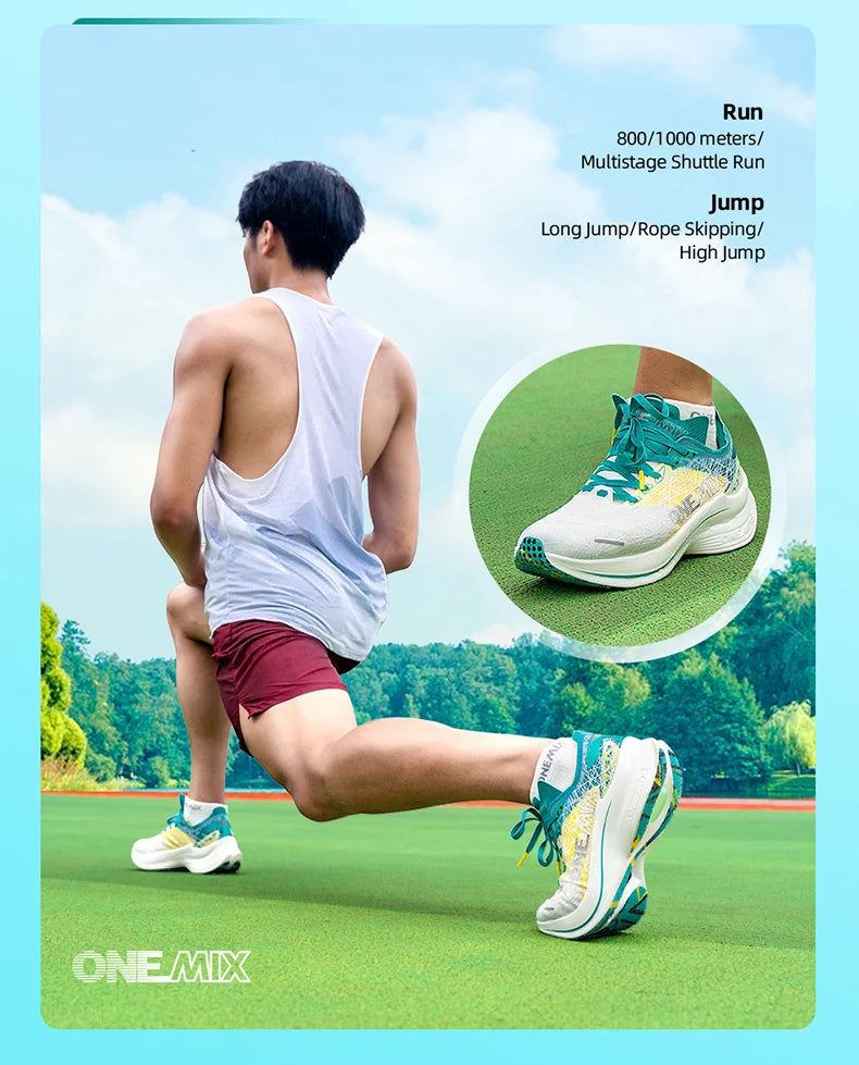 ONEMIX New Nylon Carbon Plate Marathon Running Shoe Pro Tests Stable Support For Shock-Absorbing Ultralight Bounce Sneakers