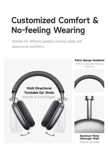 Cuffie wireless Picun F8 Pro ANC con head tracking, audio spaziale 3D, ANC -52dB, headset Bluetooth Hi-Fi, microfono HD ENC, app a bassa latenza