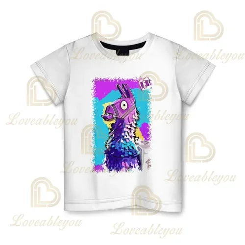 T-shirt infantil de verão Cartoon Fortnite com impressão 3D, para meninos e meninas, estilo streetwear, roupa para adultos e crianças, t-shirt divertida com gola redonda