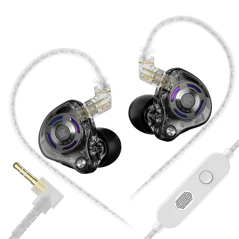 KZ Gale Gaming-IEM-Ohrhörer – HiFi-In-Ear-Monitor mit superlinearem Treiber und abnehmbarem, versilbertem 2-Pin-Kabel