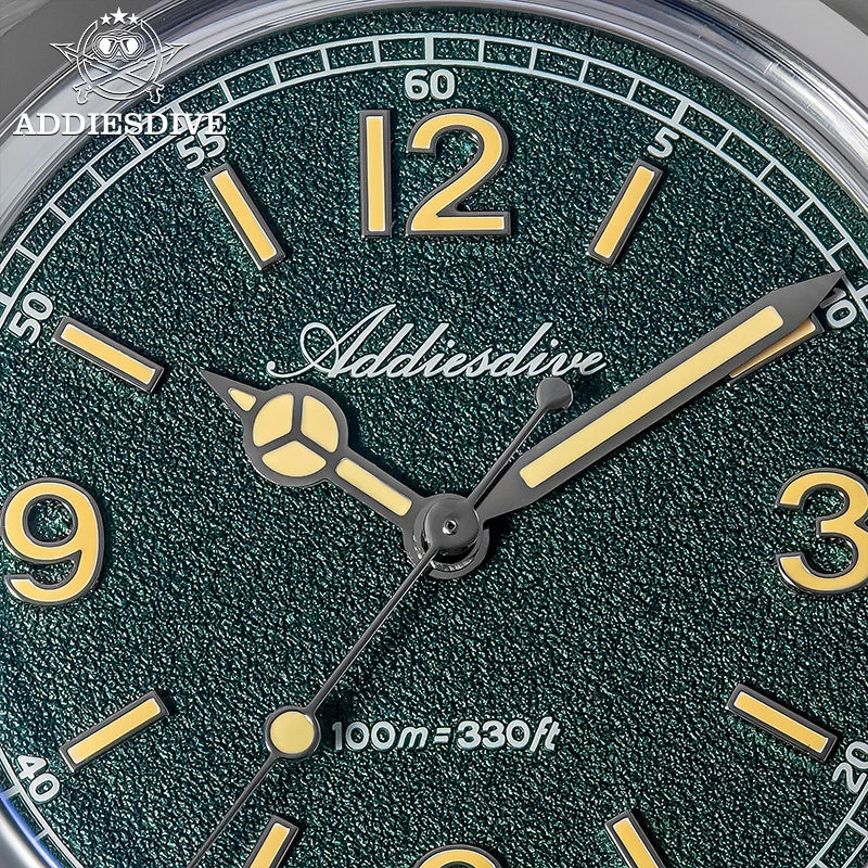 Reloj para hombre ADDIESDIVE AD2518 de 36mm en oferta destacada, cristal de espejo abombado, acero inoxidable 316L, cuarzo, resistente al agua 100m