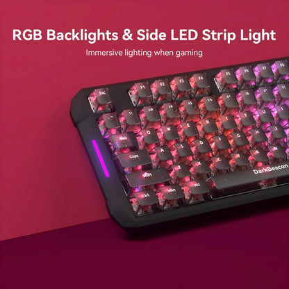 DarKBeacon RGB Teclado TKL Compacto de 87 Teclas USB com Fio, Hot-Swappable, Mecânico Silencioso, para Windows, Portátil, PC e Gaming