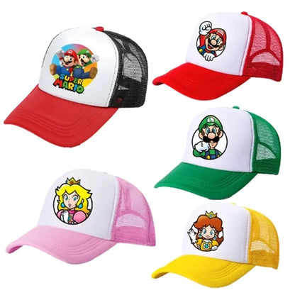 Mario Casual Baseball-zonnepetten Action Universele polyesterhoed Kinderartikelen Vrachtwagenchauffeursartikelen Volwassenen Verstelbaar Anime-accessoires