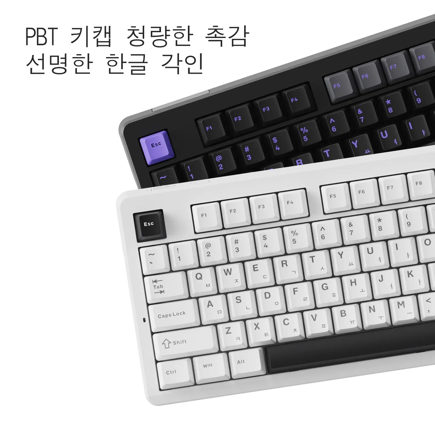 Teclado sem fios AULA×LINGBAO K87 com letras coreanas, montagem gasket, teclas PBT, software de macros e switches LEOBOG