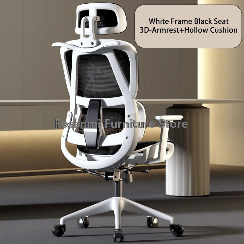 Breathable Mesh Computer Office Chair with Armrest and Lumbar Support Adjustable Ergonomic Desk Chair Home Gaming Headrest Chair