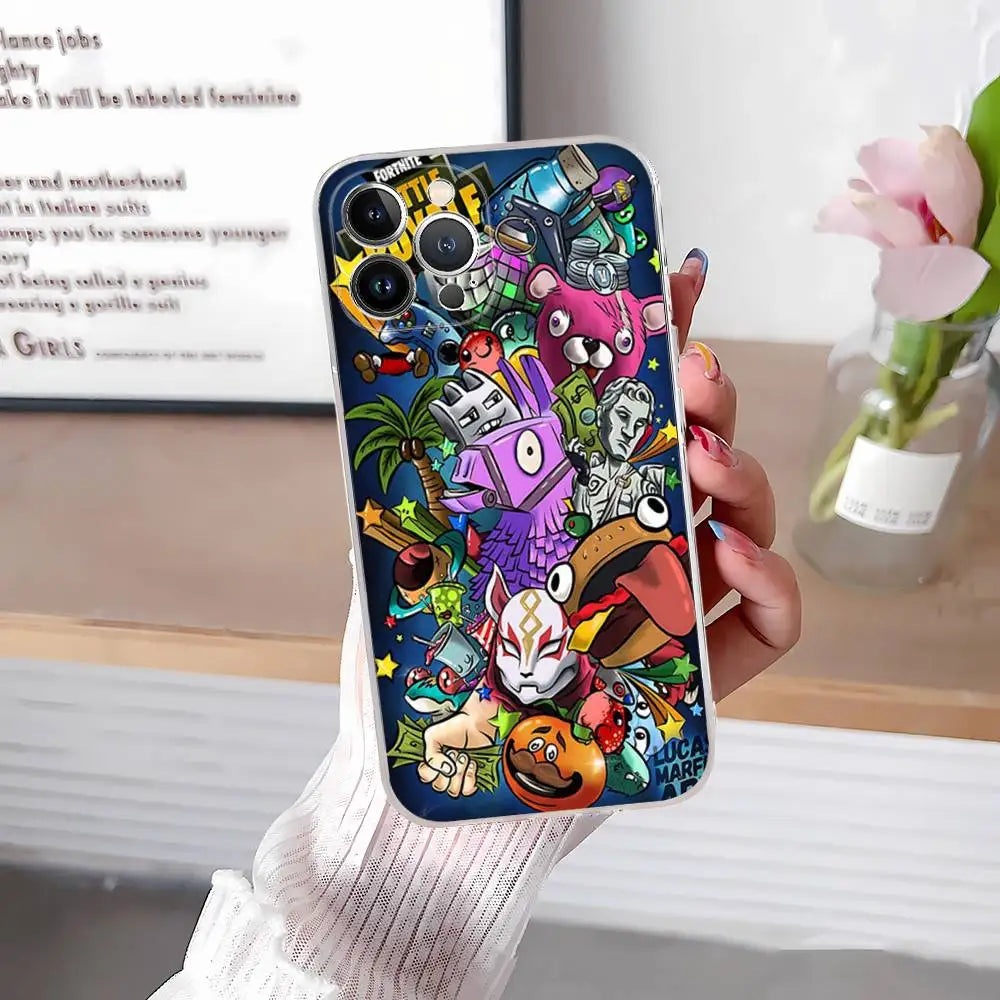F-Fortnites-Cools Handyhülle für iPhone 17 16 15 14 13 12 11 Pro Max Plus, weiche Schutzhülle, personalisierbar DIY