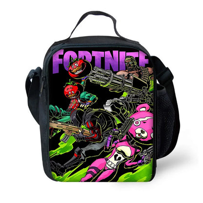 Saco térmico infantil F-FortniteS de grande capacidade para menino e menina, estudante, piquenique ao ar livre, lancheira térmica reutilizável de jogo popular