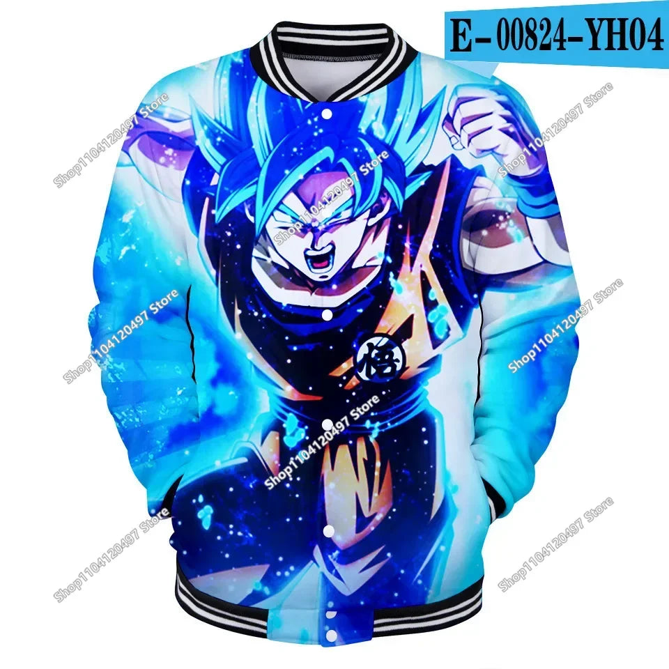 Dragon Ball Goku Kanji Symbol Men Zipper Hoodie Cartoon Japan Anime Women Sweatshirt 2025 New Fashion Children Jackets Coat