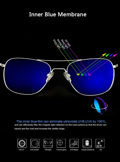 RE Sunglasses Man American Army Military Aviation Pilot Sun Glasses Glass Lens Woman Luxury Brand Vintage Metal Titanium Frame