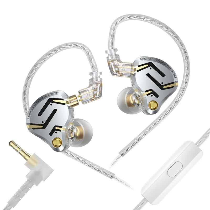 Auricolari IEM ibridi KZ ZS12 PRO 2 – Auricolari gaming cablati HiFi con bassi e driver super-lineari