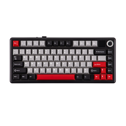 Teclado mecânico sem fios EPOMAKER X AULA F75 MAX Compact 75% ANSI Layout com ligação com fios/Bluetooth/2.4GHz, ecrã TFT e botão rotativo