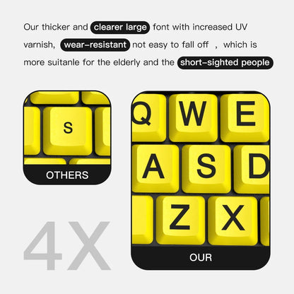 Wired Keyboard Yellow Large Character Keyboard for Elderly, High Compatibility USB Plug-and-Play Large Key Design, High Contrast