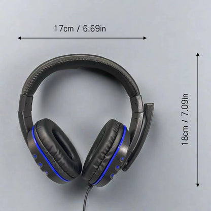 7260 kabelgebundene Kopfhörer mit Mikrofon – Gaming- & Arbeits-Headset für PS4 PS5 Xbox One, Lernen & Meetings, 3.5mm-Klinken-Ohrhörer
