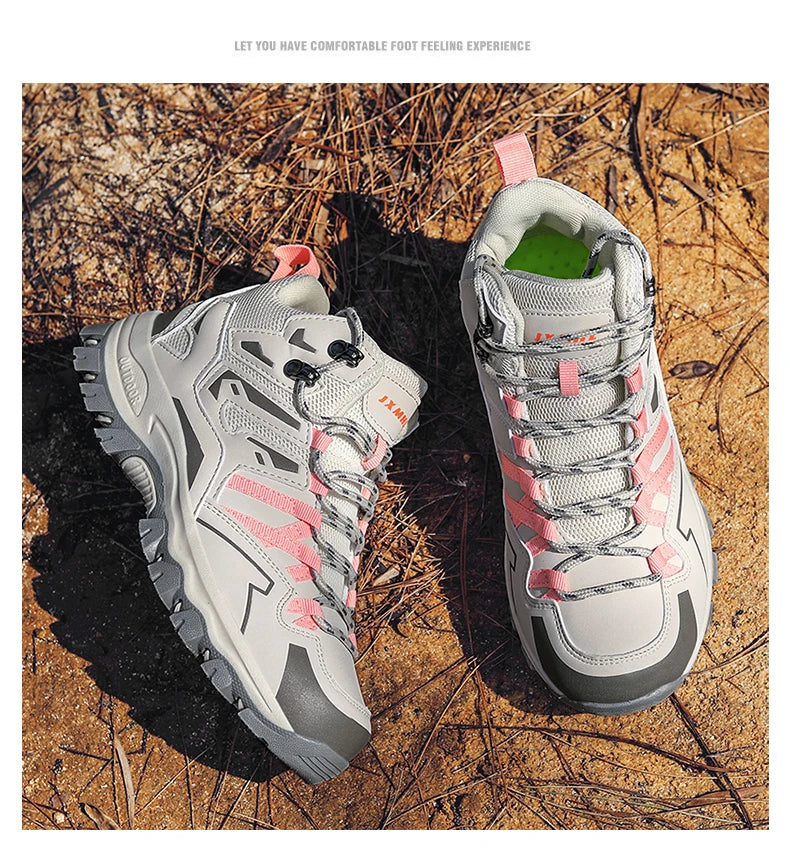 Sapatos de caminhada unissexo, sapatos desportivos para caminhadas ao ar livre, botas de campismo, sapatos impermeáveis de caminhada para senhora, sapatos de caminhada antiderrapantes