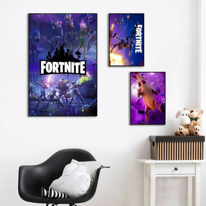 Αφίσα-αυτοκόλλητο cool F-FORTNITE υψηλής ευκρίνειας, ιδανική για αναβάθμιση των τοίχων στο σπίτι και στο δωμάτιο, διαθέσιμη σε ποικιλία στυλ.