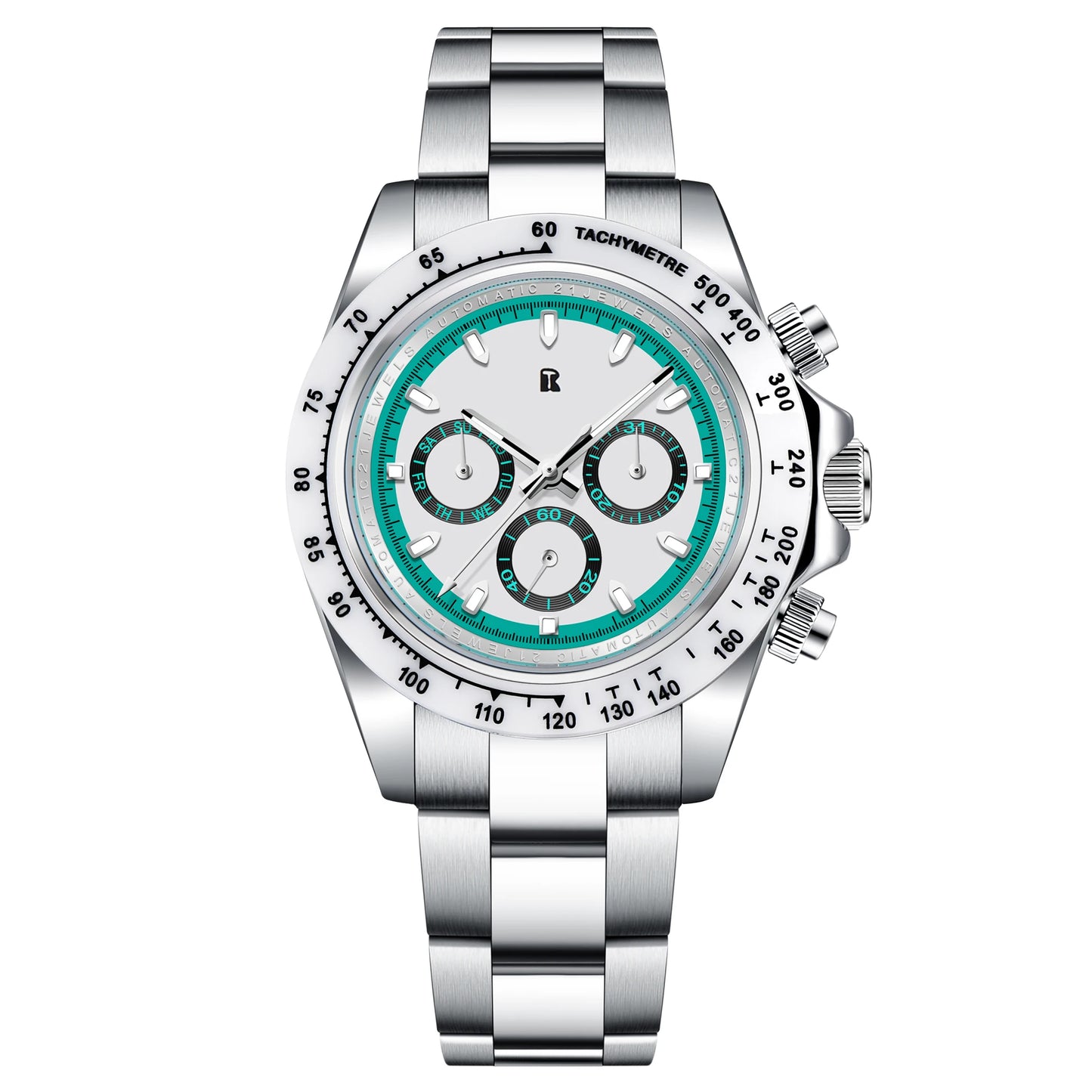 RollsTimi Men's Watches Top Luxury Sapphire Men's Mechanical Watches Calendar Week stainless steel waterproof relógios masculino