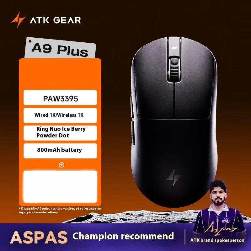 ATK A9 Plus Gaming Mouse Wireless A9/A9 SE/A9 Pro Tri Mode 8K Gaming Mouse Lightweight A9 Ultimate E-sports PC Gift Customized