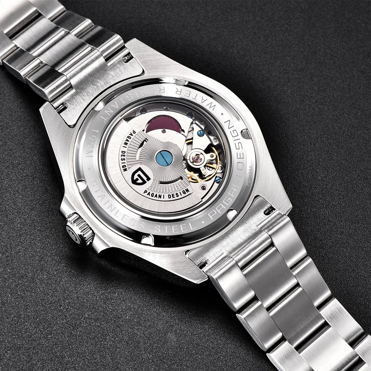 Relógio de mergulho masculino Pagani Design 2026 novo, 42mm, safira, mecânico automático GMT, impermeável 100m PD1682