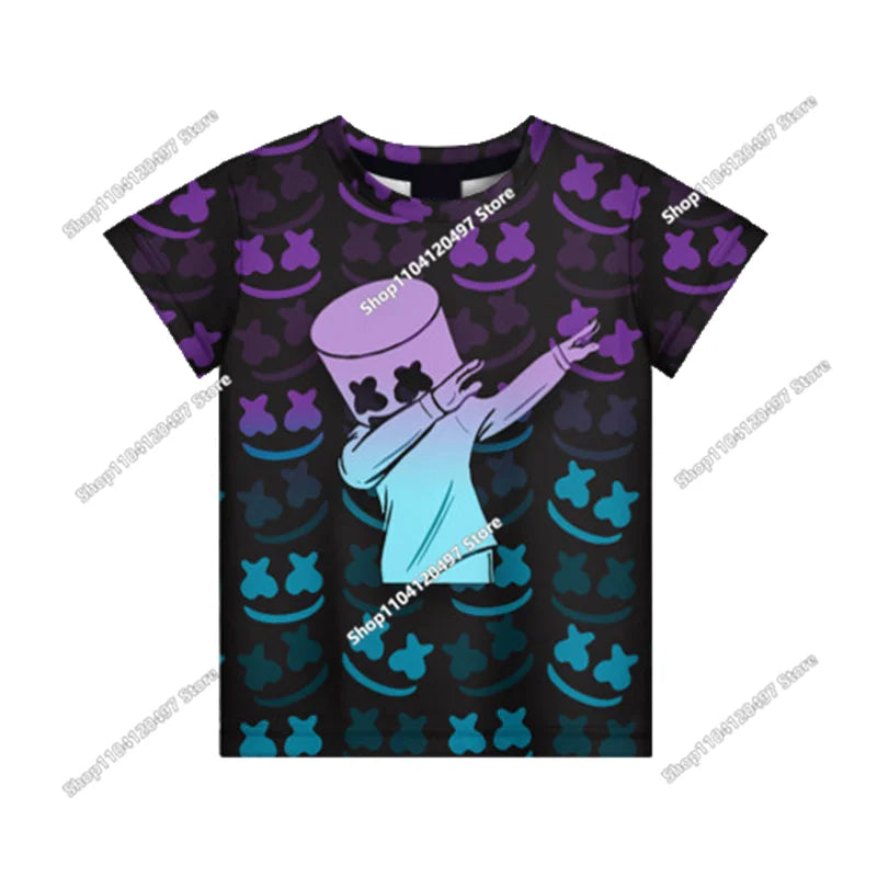 Fortnites 3D-gedrucktes Kurzarm-T-Shirt mit Cartoon-Print, Battle-Royale-Gaming-Shirt für Erwachsene und Kinder, Harajuku-T-Shirt