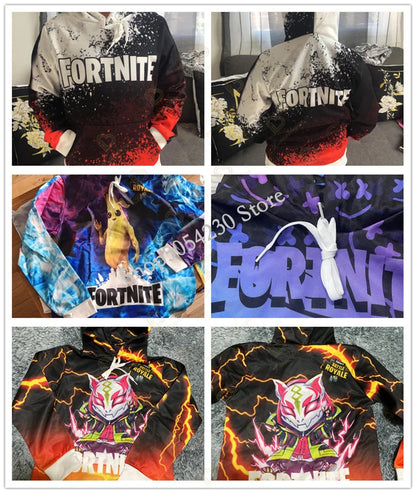 Fortnite Boys Cool Heroes Cosplay Hoodie Cartoon Sweatshirt Kid Clothes Spring Autumn Baby Coat Children Hooded Jacket