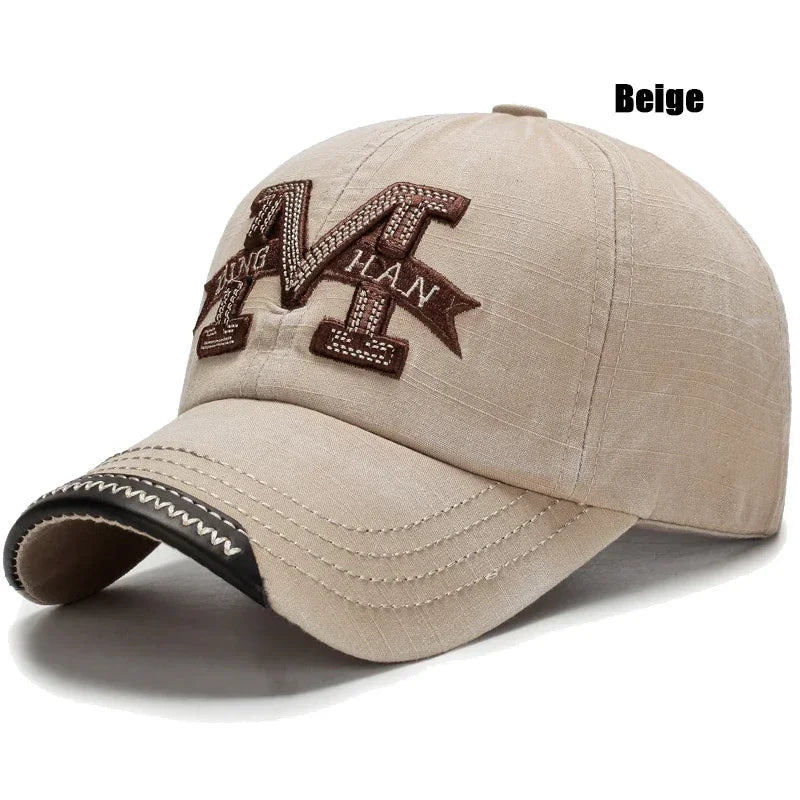 Spring and Autumn Washed Hats Mens Casual Old Baseball Caps Outdoor Embroidered Sun Hats