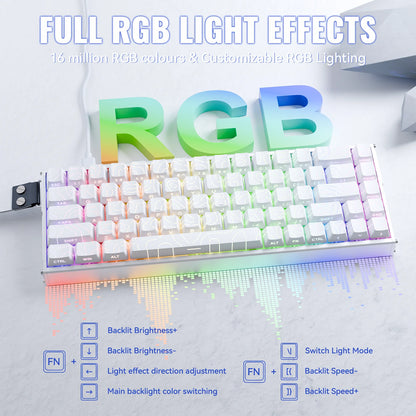 Teclado ATTACK SHARK X68MAX HE Rapid Trigger em alumínio com interruptores magnéticos, 60%, com fios, 8KHz, precisão RT de 0.005mm