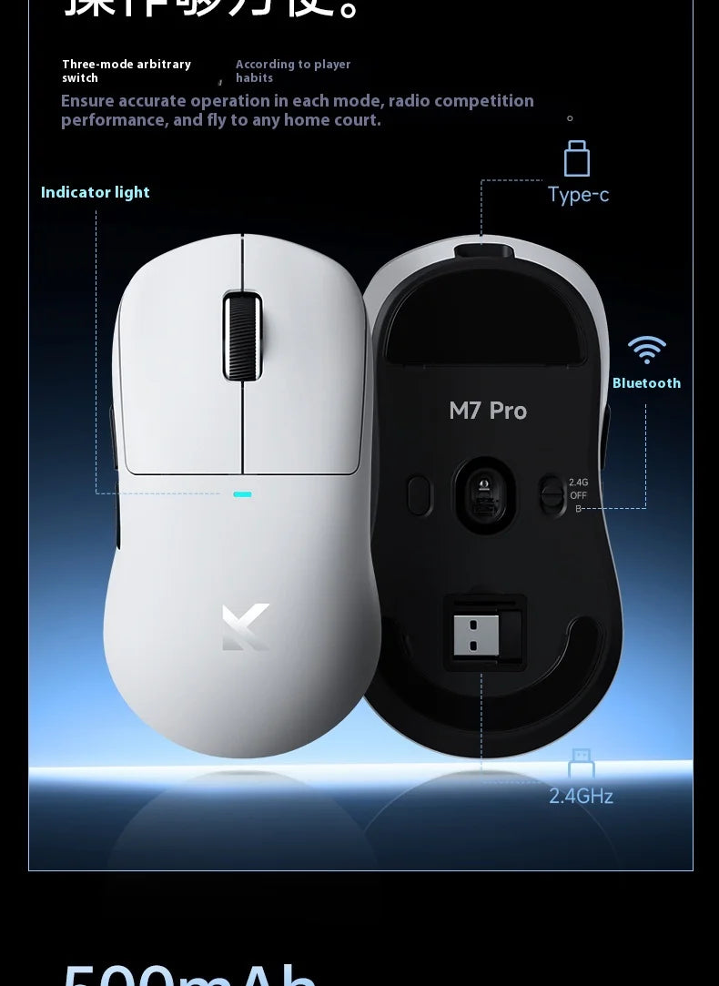 MCHOSE M7 Ultra Ergonomische gamingmuis PAW3950 Super Sensor TOPSPEED 8000Hz polling rate lichtgewicht ontwerp Realtek Master-muizen