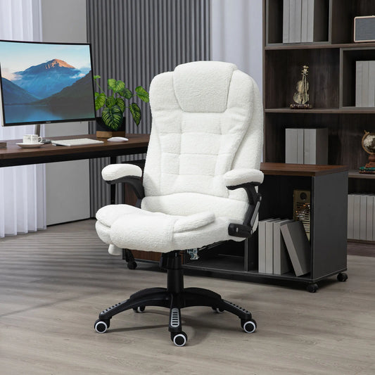 High-Tech Executive Office Chair with Lumbar Heating, Massage Function, 360° Swivel Ergonomic Fabric Desk Chair with Remote Control