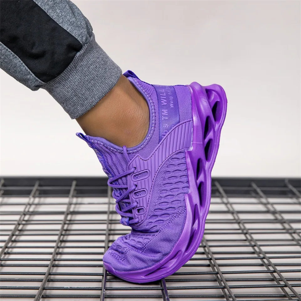 Baskets décontractées roses pour femmes et hommes, chaussures Blade, grandes tailles (46), chaussures de course légères et respirantes pour hommes, baskets de sport en mesh