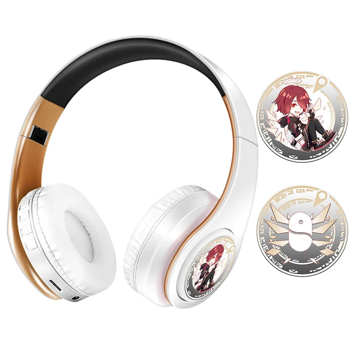 Miku Nakano Sanjiu Bluetooth 5.0 Over-Ear-Anime-Kopfhörer – Kabelloses Stereo-Gaming-Headset mit tiefem Bass, Mikrofon & TF-Kartenunterstützung