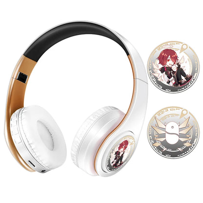 Miku Nakano Sanjiu Bluetooth 5.0 Over-Ear-Anime-Kopfhörer – Kabelloses Stereo-Gaming-Headset mit tiefem Bass, Mikrofon & TF-Kartenunterstützung