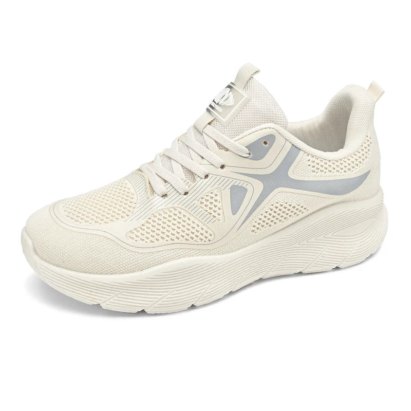 Fashion Platform Men's Running Shoes Trendy Casual Knit Breathable Orange Sneakers Men Outdoor Sports Non-slip Jogging Shoes Man