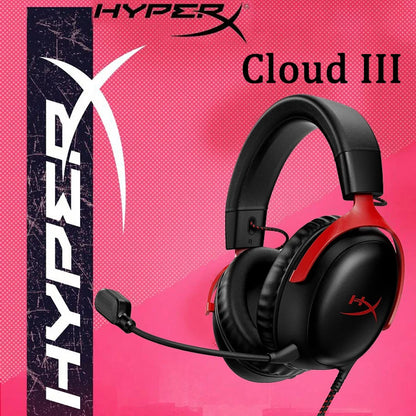 HyperX Cloud III kabelgebundenes Gaming-Headset mit DTS X Spatial Audio, 53mm-Treibern, geräuschunterdrückendem Mikrofon – USB- & 3.5mm-Gaming-Kopfhörer für PC, PS5, Xbox, Switch
