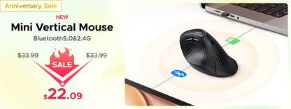 UGREEN kabellose Maus Bluetooth 5.0, ergonomische Maus 4000DPI mit 6 leisen Tasten, für MacBook, Tablet, Laptops, Computer, PC, 2.4G-Maus