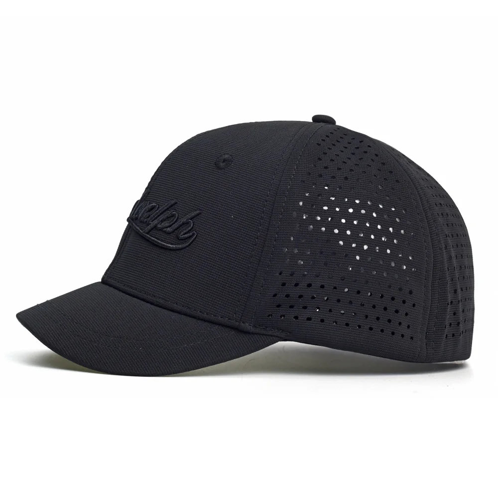 Baseballkappe mit Netzstoff, kurzer Krempe, geschlossener Rückseite, atmungsaktiv, Snapback-Kappen, eng anliegend, Dad-Cap, verstellbar, einfarbig, Trucker-Stil