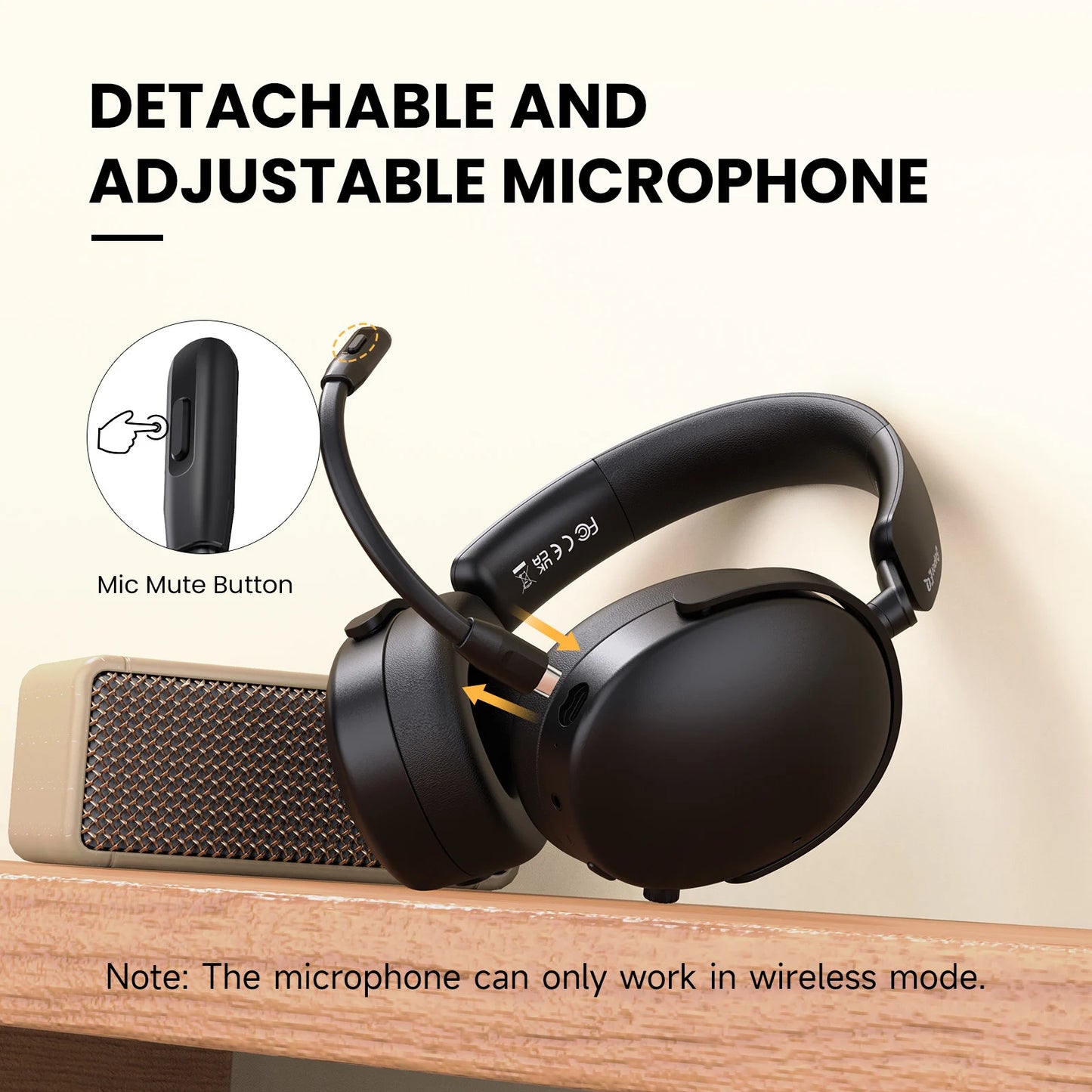 Oneodio SuperEQ A200 Cuffie wireless Bluetooth 5.4 ANC – Headset over-ear con cancellazione del rumore, microfono ENC, audio Hi-Res e controllo tramite app