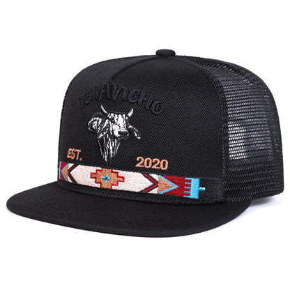 Unisex Bullhead Letter Embroidery Hip-hop Net Hat Spring And Summer Outdoor Adjustable Sports Casual Baseball Caps Sunscreen Hat