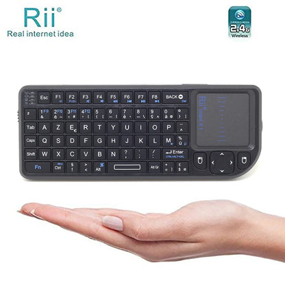 Teclado Mini Sem Fios Original Rii X1 2.4GHz Inglês/RU/ES/FR com TouchPad para Android TV Box/PC/Portátil