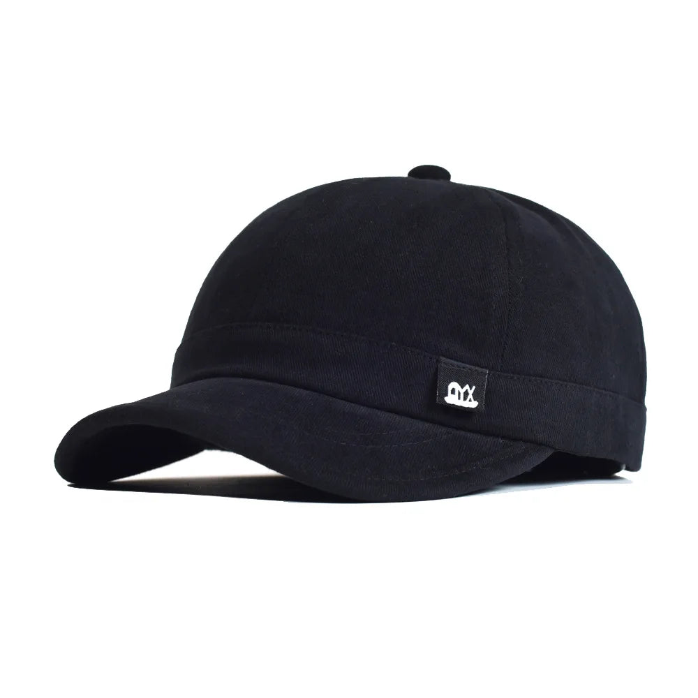 Vintage-Baseballkappe mit kurzer Krempe aus Baumwolle für Damen und Herren, weiche „Dad Hat“-Kappe, verstellbar, im Trucker-Stil, flache Kappe