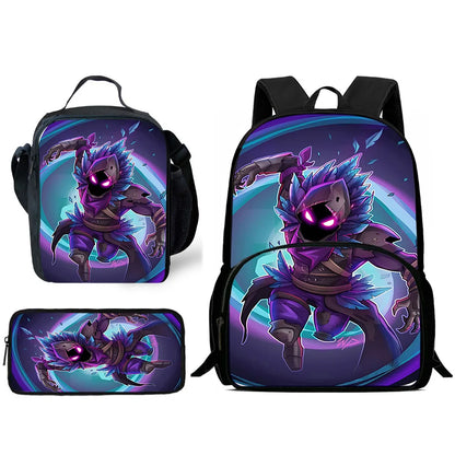 Hot Game Design Child Backpacks F-FortniteS Lunch Bag Pencil Case, Pupil Large Capacity School Bags for Boys and Girls, Best Gift