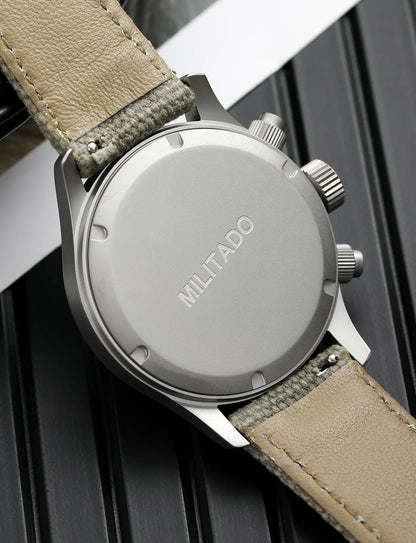 Militado ML1868 Watch VK61 Quartz Movement 100m Waterproof Watches Men Stainless Steel Chronograph Sapphire Crystal Wristwatch