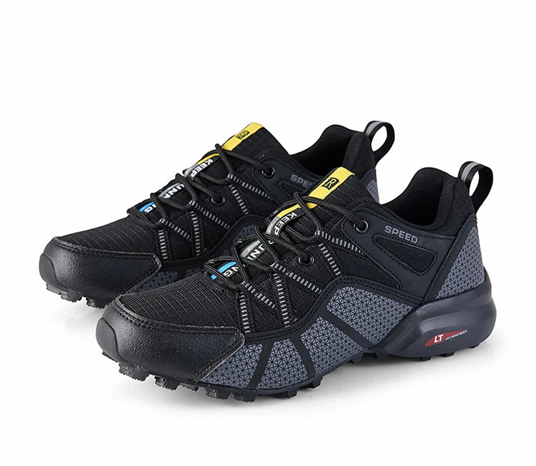 Zapatillas de senderismo para hombre, calzado deportivo todoterreno para exteriores, malla transpirable, antideslizantes y resistentes al desgaste, zapatillas de senderismo y ciclismo outdoor