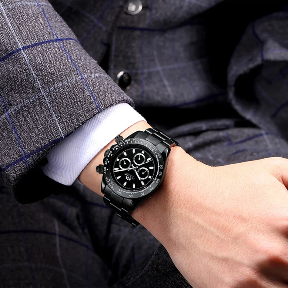 Automatic Mens Watch Self Wind Mechanical Gold Stainless Steel Glacier Ice Blue Dial Chestnut Brown Bezel Luminous Men Watches