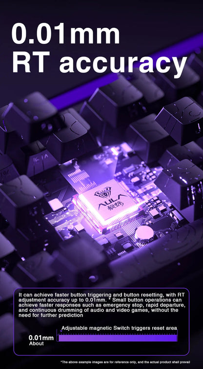 Teclado mecânico gaming com fios AULA HERO68 HE, switches magnéticos, Rapid Trigger, taxa de polling 8K, RGB, para esports