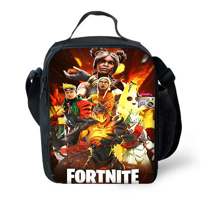 Saco térmico infantil F-FortniteS de grande capacidade para menino e menina, lancheira térmica reutilizável para estudante, piquenique e atividades ao ar livre