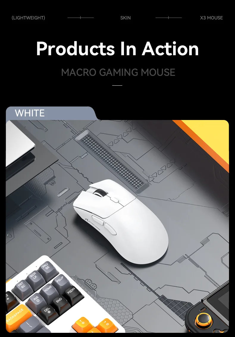 Attack Shark R1 Lekka bezprzewodowa mysz gamingowa Bluetooth 2.4G PAW3311 18000DPI ergonomiczna mysz z makrami