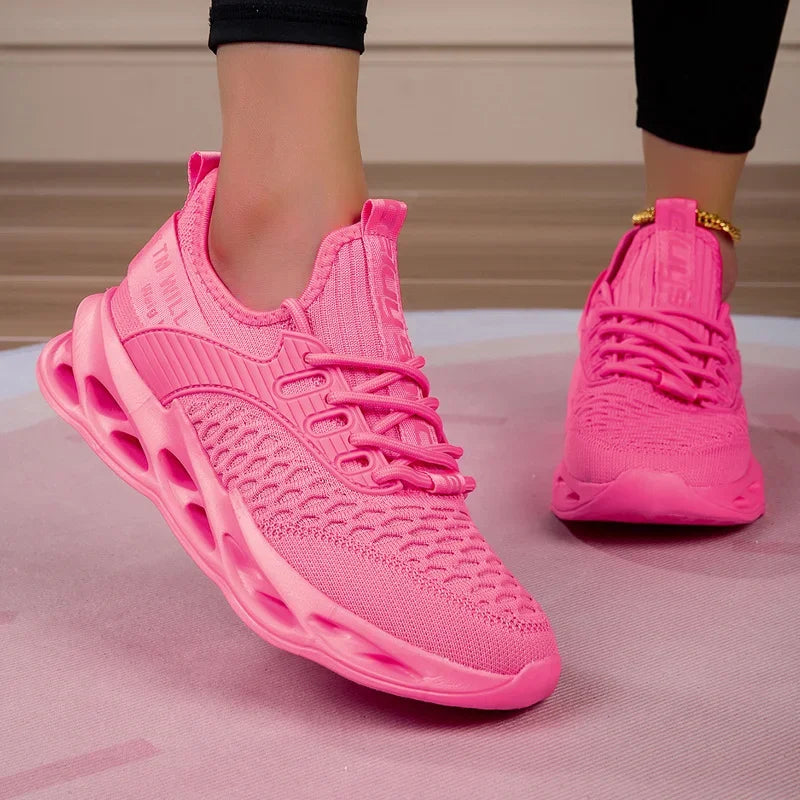 Baskets décontractées roses pour femmes et hommes, chaussures Blade, grandes tailles (46), chaussures de course légères et respirantes pour hommes, baskets de sport en mesh