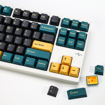KBDiy GMK MarrsGreen Teclas Retro PBT ISO Double Shot Perfil Cherry para Teclado Mecânico Gaming com Switches MX