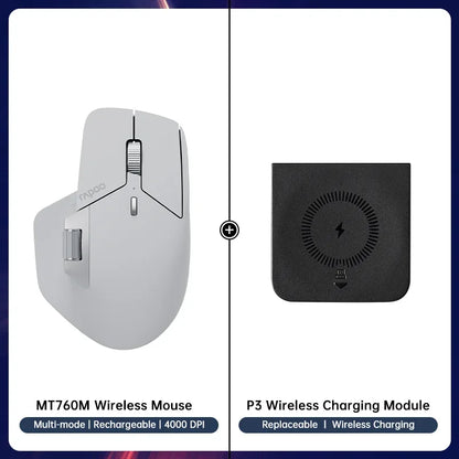 Rapoo MT760/MT760Mini Multi-mode Rechargeable Wireless Bluetooth Mouse Ergonomic 4000 DPI Supports Up to 4 Devices Office Mice